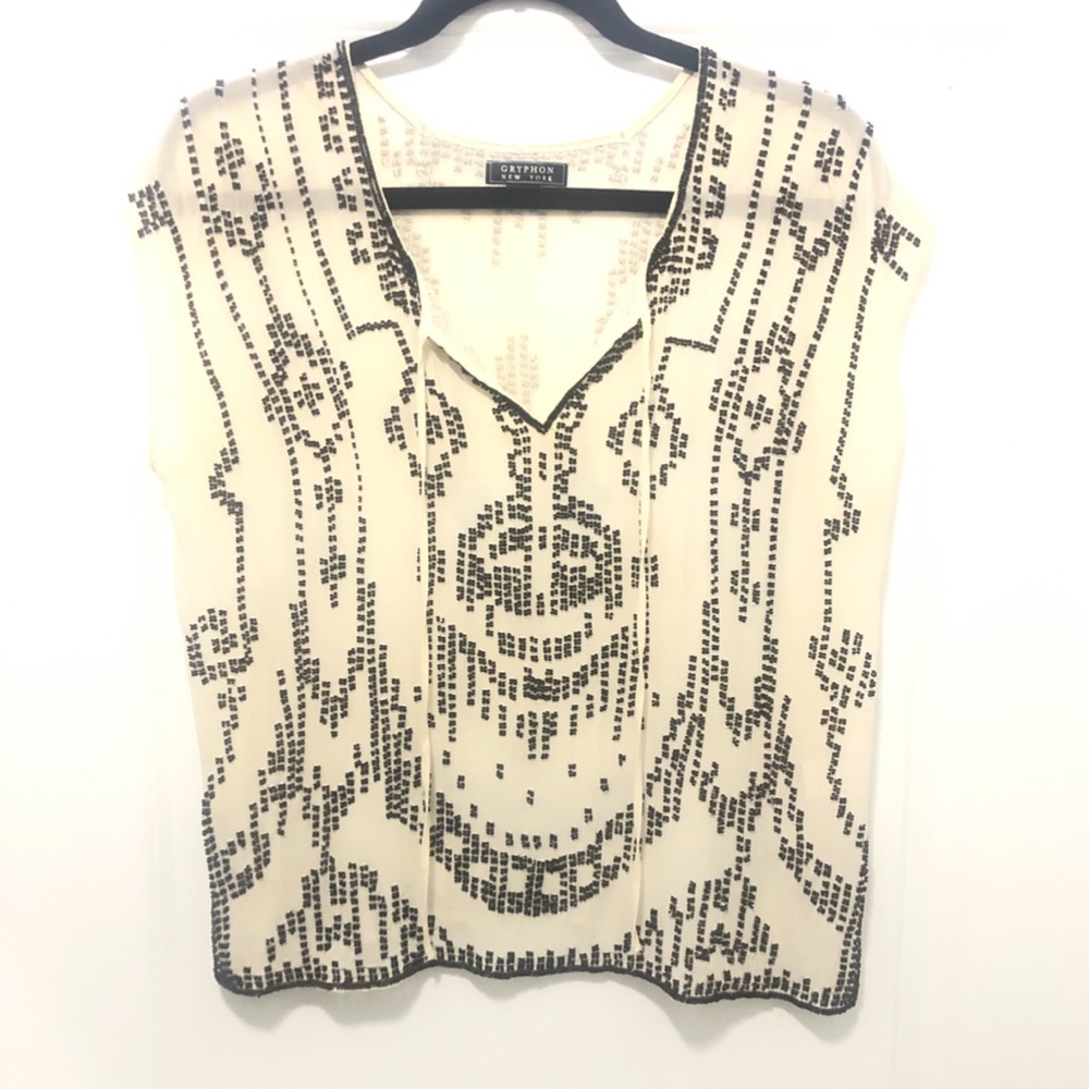Gorgeous Gryphon Hand Beaded Top